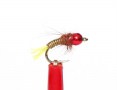 Tungsten Bead Esmerald Red Nymphe Hook Size 18